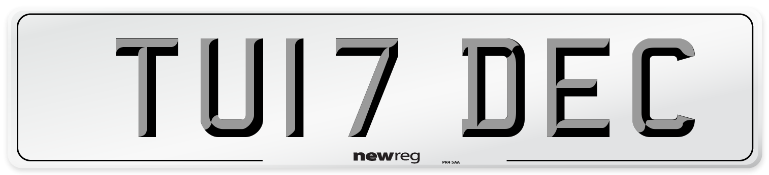TU17 DEC Number Plate from New Reg